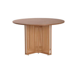 Boho Round Rattan Dining Table Set with 4 Velvet Upholstered Chairs, Dining Table Only - thumbnail 6