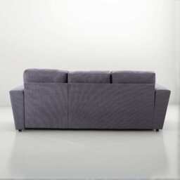 Linen 3 Seater Corner Sofa Bed Reversible Ottoman Chaise Sofa With Cupholder and Wireless Charger, Grey - thumbnail 9