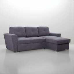 Linen 3 Seater Corner Sofa Bed Reversible Ottoman Chaise Sofa With Cupholder and Wireless Charger, Grey - thumbnail 7