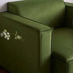Tessa Modular Single Sofa With 2 Arms, Velvet Moss Green - thumbnail 5