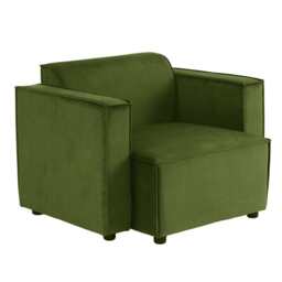 Tessa Modular Single Sofa With 2 Arms, Velvet Moss Green - thumbnail 8