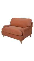 Bunburry Leisure Chair Upholstered Armchair, Velvet Orange - thumbnail 4