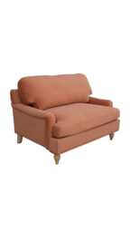 Bunburry Leisure Chair Upholstered Armchair, Velvet Orange - thumbnail 3