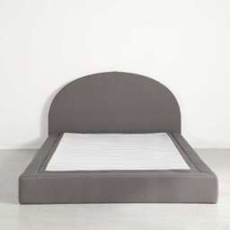 Marshmuff Linen Bed Frame With Curved Headboard King Bed or Double Bed, Double Size Frame / Grey - thumbnail 4