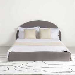 Marshmuff Linen Bed Frame With Curved Headboard King Bed or Double Bed, Double Size Frame / Grey - thumbnail 2