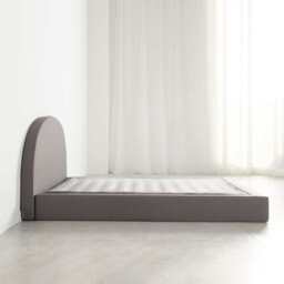 Marshmuff Linen Bed Frame With Curved Headboard King Bed or Double Bed, Double Size Frame / Grey - thumbnail 6
