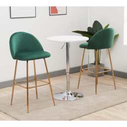 Set Of 2 Aurora Velvet Bar Stool, Green - thumbnail 2