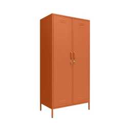 Lokki® 2 Doors Wardrobe Storage Locker cabinet With Adjustable Shelf, Orange - thumbnail 2