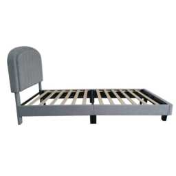 Aurora Plush Bed Frame with Head Board Single Bed or Double Bed, Single Size Frame / Grey - thumbnail 4