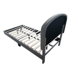 Aurora Plush Bed Frame with Head Board Single Bed or Double Bed, Single Size Frame / Grey - thumbnail 6