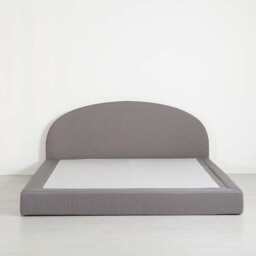 Marshmuff Linen Bed Frame With Curved Headboard King Bed or Double Bed, King Size Frame / Grey - thumbnail 4
