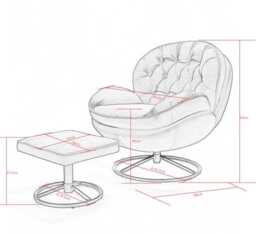Sol Swivel Chair With Footstool, Grey - thumbnail 2