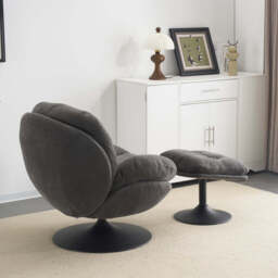 Sol Swivel Chair With Footstool, Grey - thumbnail 8