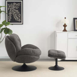 Sol Swivel Chair With Footstool, Grey - thumbnail 9