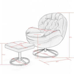 Sol Swivel Chair With Footstool, Grey - thumbnail 2