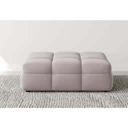 Serenity Latex Foam Boucle Sofa Ottoman Set In Taupe, Ottoman