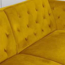 Toronto 3 Seater Chesterfield Style Velvet Sofa Bed In Mustard - thumbnail 9