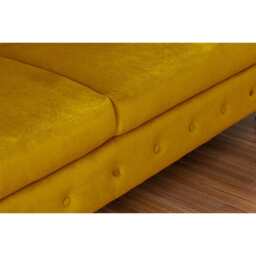 Toronto 3 Seater Chesterfield Style Velvet Sofa Bed In Mustard - thumbnail 8