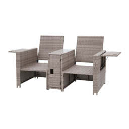 Galle 5-Piece Rattan Sofa Set Storage Daybed Set Sun Lounger with Hidden Storage Retractable Side Tray - thumbnail 4