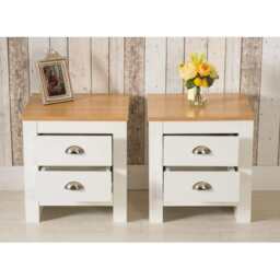 Set of 2 Heritage 2 Drawer Bedside Tables, White - thumbnail 3