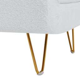 Jola White Boucle Foldable Sofa Bed With Metal Legs And Pillow, Single - thumbnail 8
