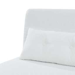 Jola White Boucle Foldable Sofa Bed With Metal Legs And Pillow, Single - thumbnail 6