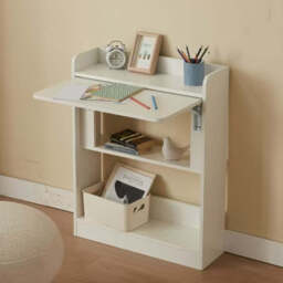 Heritage Modern White Foldable Side Desk Table - thumbnail 2