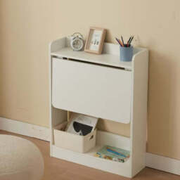 Heritage Modern White Foldable Side Desk Table - thumbnail 1