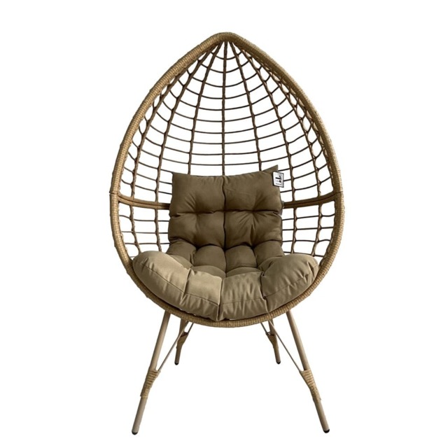 Leisure Standing Chair Garden Rattan Egg Chair, Natural - image 1
