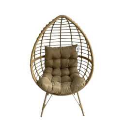 Leisure Standing Chair Garden Rattan Egg Chair, Natural - thumbnail 2