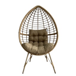 Leisure Standing Chair Garden Rattan Egg Chair, Natural - thumbnail 1