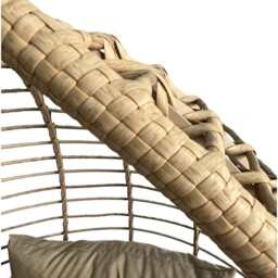 Leisure Standing Chair Garden Rattan Egg Chair, Natural - thumbnail 4