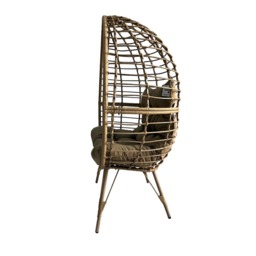 Leisure Standing Chair Garden Rattan Egg Chair, Natural - thumbnail 3