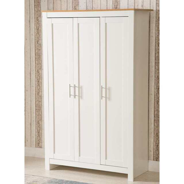 Heritage 3 Door Wardrobe, White - image 1