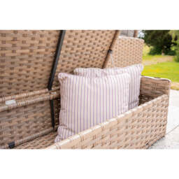 Rosen 9‑Seater Natural Rattan Corner Sofa Fire Pit Dining Set with Storage Benches & Rain Cover, Without Rain Cover - thumbnail 8