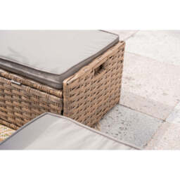 Rosen 9‑Seater Natural Rattan Corner Sofa Fire Pit Dining Set with Storage Benches & Rain Cover, Without Rain Cover - thumbnail 7