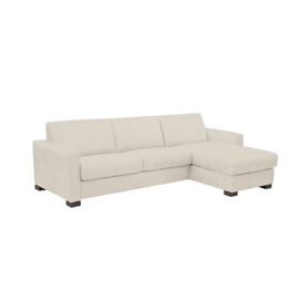 Nicoletti - Alcova 3 Seater Right Hand Facing Fabric Sofa Bed and Storage Chaise with Box Arms - Fuente Beige