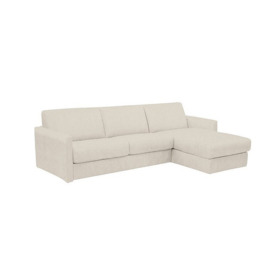 Nicoletti - Alcova 3 Seater Right Hand Facing Fabric Sofa Bed and Storage Chaise with Slim Arms - Fuente Beige