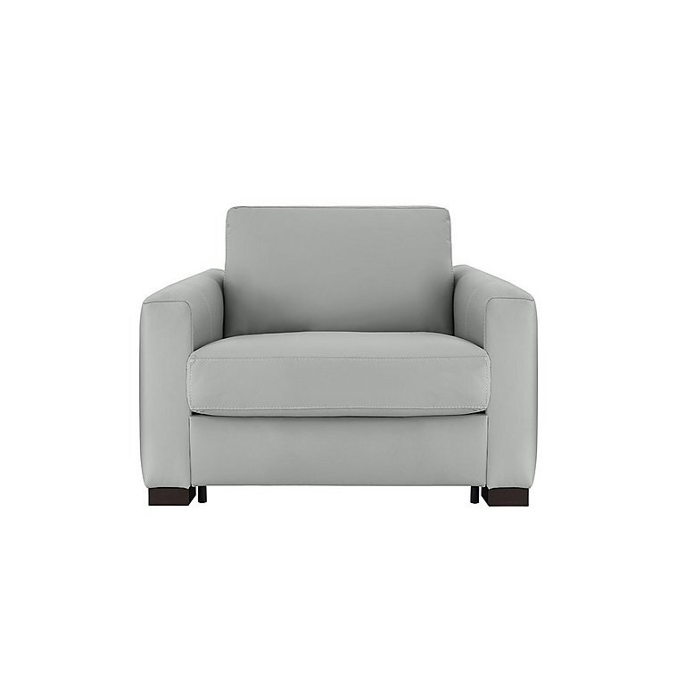 Nicoletti - Alcova Leather Chair Sofa Bed with Box Arms - Torello Allumino
