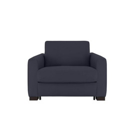 Nicoletti - Alcova Leather Chair Sofa Bed with Box Arms - Dali Blu