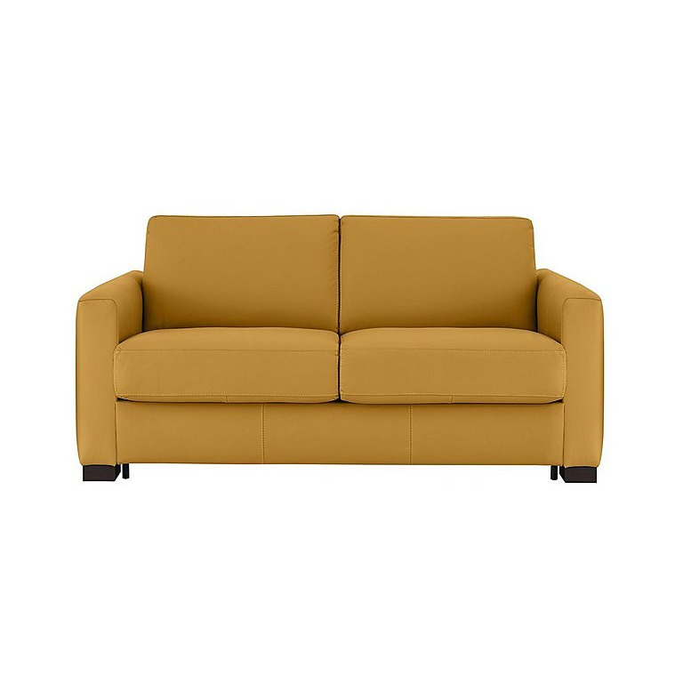 Nicoletti - Alcova 2 Seater Leather Sofa Bed with Box Arms - Torello Senape