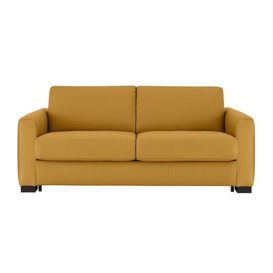 Nicoletti - Alcova 3 Seater Leather Sofa Bed with Box Arms - Torello Senape