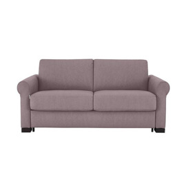 Nicoletti - Alcova 2 Seater Fabric Sofa Bed with Scroll Arms - Fuente Rose