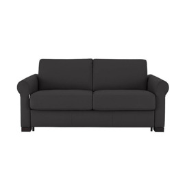 Nicoletti - Alcova 2 Seater Leather Sofa Bed with Scroll Arms - Botero Nero