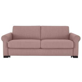 Nicoletti - Alcova 3 Seater Fabric Sofa Bed with Scroll Arms - Fuente Coral
