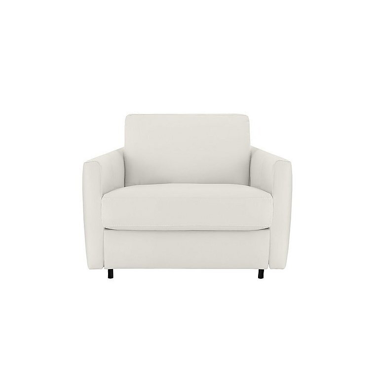 Nicoletti - Alcova Leather Chair Sofa Bed with Slim Arms - Dali Bianco