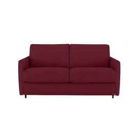 Nicoletti - Alcova 2 Seater Leather Sofa Bed with Slim Arms - Dali Bordeaux