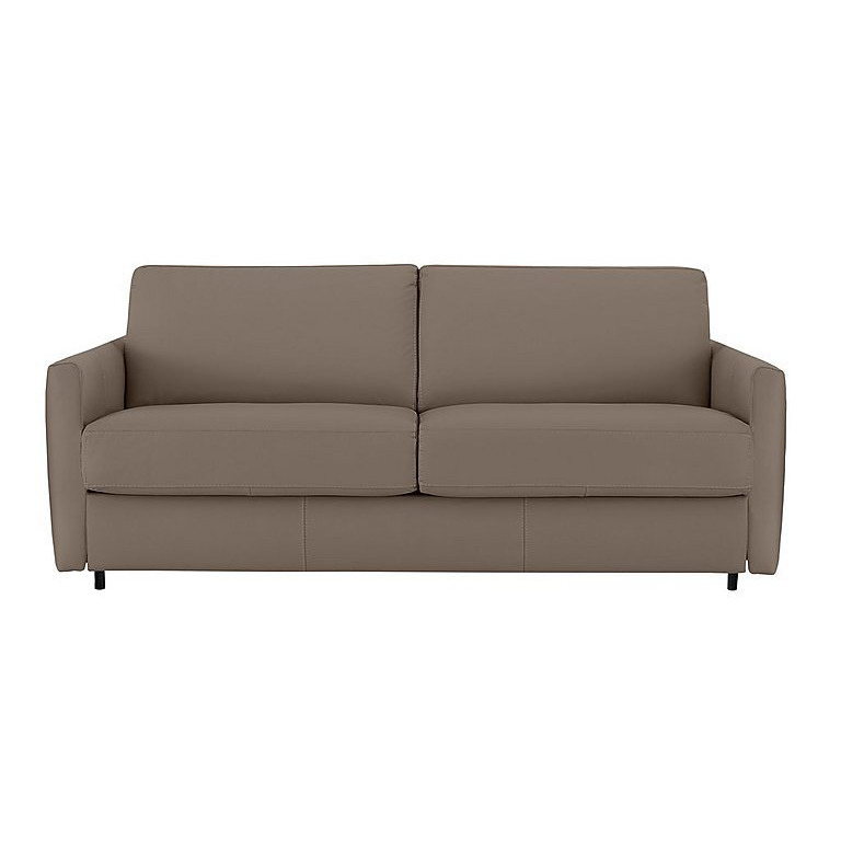 Nicoletti - Alcova 3 Seater Leather Sofa Bed with Slim Arms - Botero Taupe