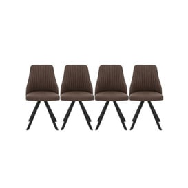 Aquila Set of 4 Swivel Dining Chairs - Brown
