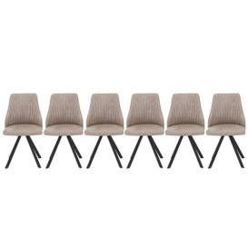 Aquila Set of 6 Swivel Dining Chairs - Light Grey